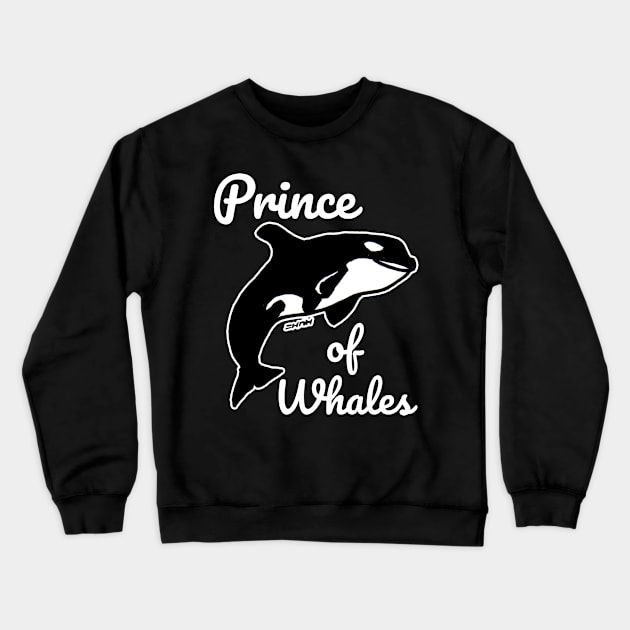 Prince of Whales Meme Themed Gifts for Whale Lovers Crewneck Sweatshirt by sketchnkustom